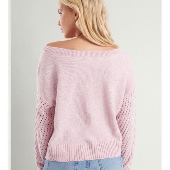 The HARLOW Sweater GARAGE sugar pink cable knit - Picture 3 of 8